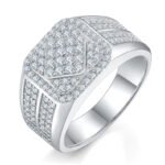 Sterling Silver Hip Hop Moissanite Ring For Men 1 sterling silver hip-hop moissanite ring m86f 01