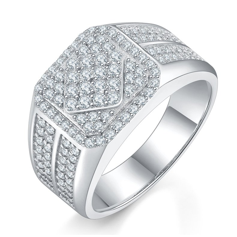 sterling silver hip-hop moissanite ring m86f 01