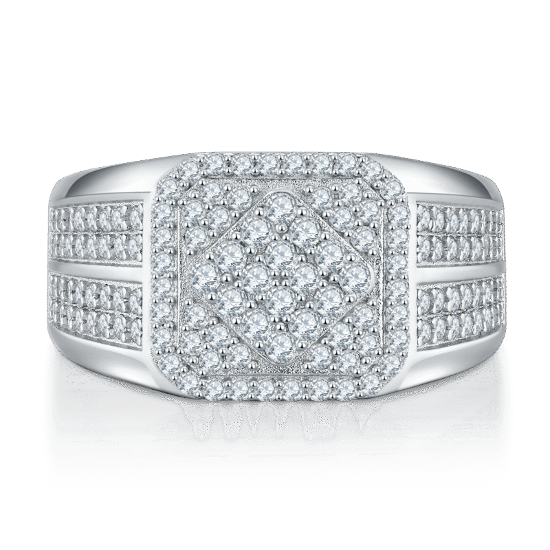 sterling silver hip-hop moissanite ring m86f 03