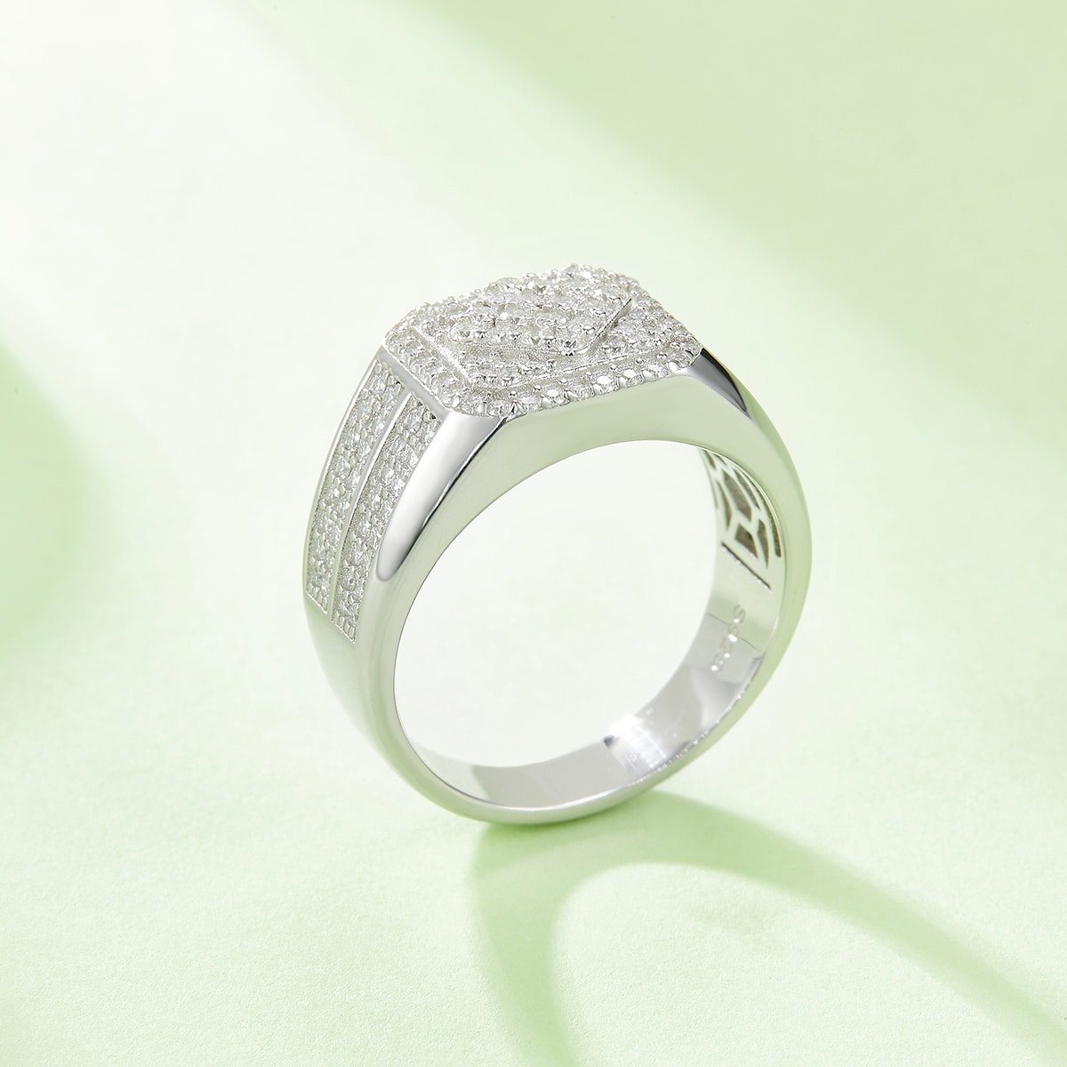 Anello Hip-Hop in argento sterling con moissanite M86F 05 anello hip-hop in argento sterling con moissanite m86f 05