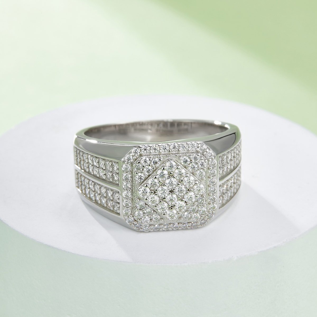 Anello Hip-Hop in argento sterling con moissanite M86F 06 anello hip-hop in argento sterling con moissanite m86f 06