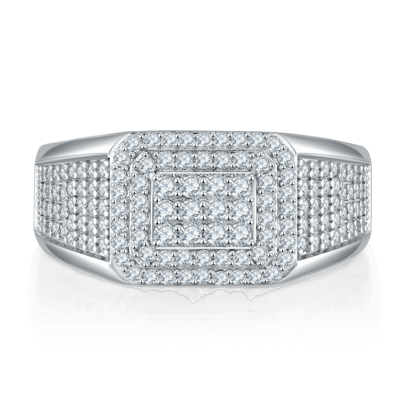 sterling silver hip-hop moissanite ring m86g 03