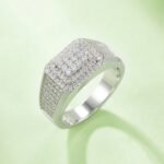 Sterling Silver Hip Hop Moissanite Ring For Men 5 sterling silver hip-hop moissanite ring m86g 04