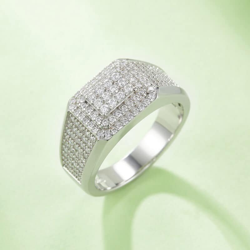 sterling silver hip-hop moissanite ring m86g 04