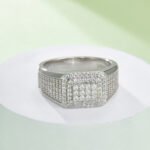 Sterling Silver Hip Hop Moissanite Ring For Men 7 sterling silver hip hop moissanite ring m86g 06