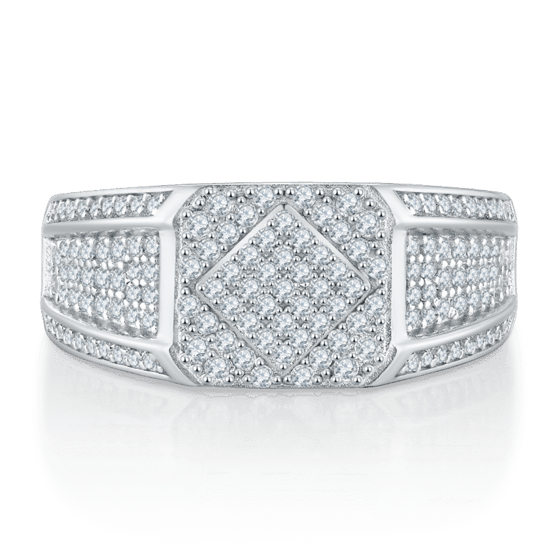 sterling silver hip-hop moissanite ring m86h 03