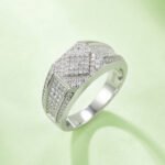 Sterling Silver Hip Hop Moissanite Ring For Men 4 sterling silver hip-hop moissanite ring m86h 04