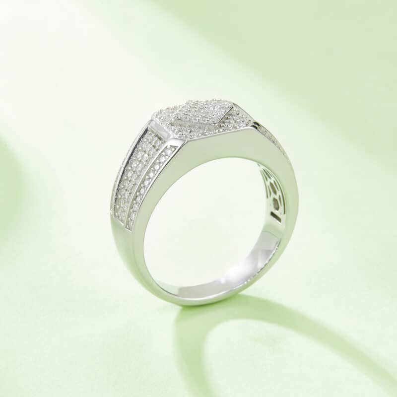 sterling silver hip-hop moissanite ring m86h 05