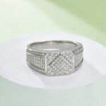 Sterling Silver Hip Hop Moissanite Ring For Men 6 sterling silver hip-hop moissanite ring m86h 06
