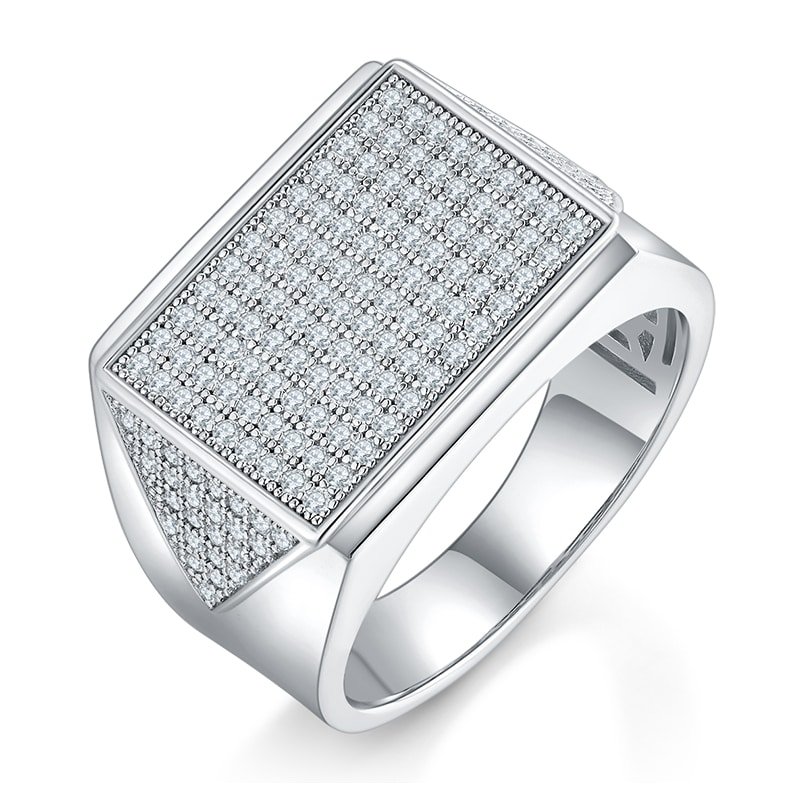 sterling silver hip-hop moissanite ring m86i 01