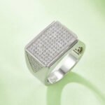 Sterling Silver Hip Hop Moissanite Ring For Men 4 sterling silver hip-hop moissanite ring