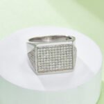 Sterling Silver Hip Hop Moissanite Ring For Men 6 sterling silver hip-hop moissanite ring m86i 06