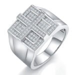Sterling Silver Hip Hop Moissanite Ring For Men 1 sterling silver hip-hop moissanite ring m86j 01