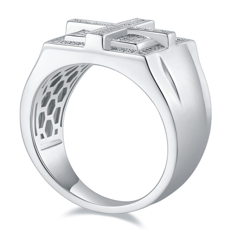 sterling silver hip-hop moissanite ring m86j 02