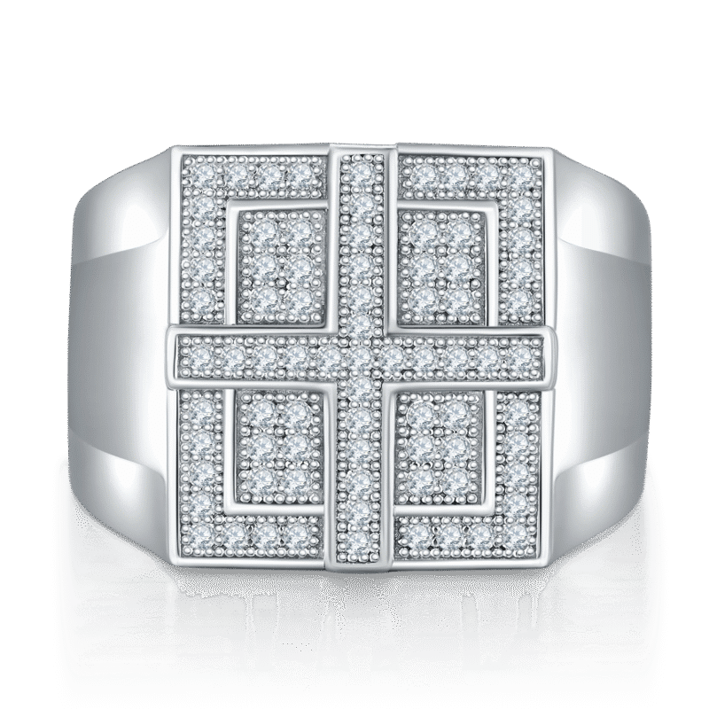 sterling silver hip-hop moissanite ring m86j 03