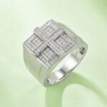 Sterling Silver Hip Hop Moissanite Ring For Men 4 sterling silver hip-hop moissanite ring m86j 04