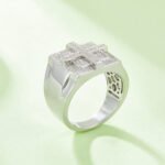 Sterling Silver Hip Hop Moissanite Ring For Men 5 sterling silver hip-hop moissanite ring m86j 05