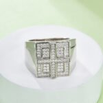 Sterling Silver Hip Hop Moissanite Ring For Men 6 sterling silver hip-hop moissanite ring m86j 06