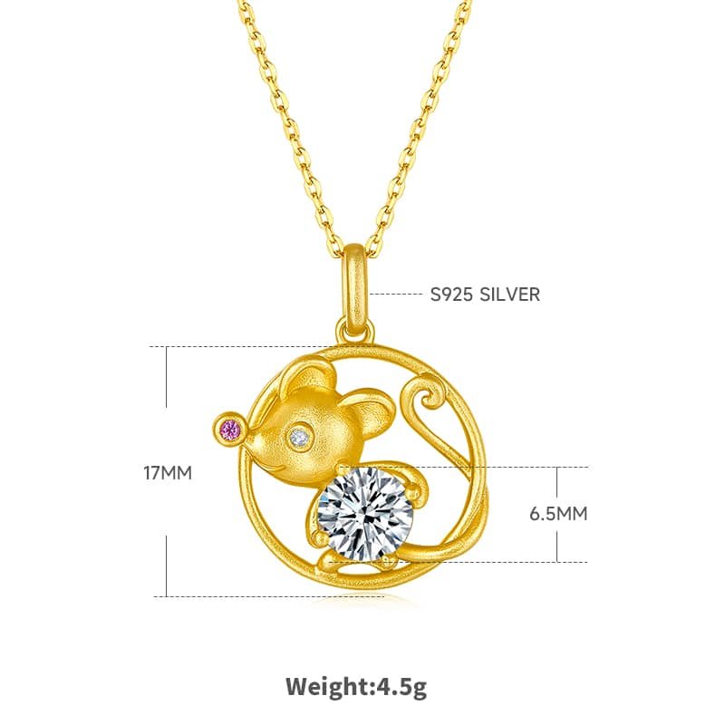 rat of the chinese zodiac moissanite pendant necklace osxa 02