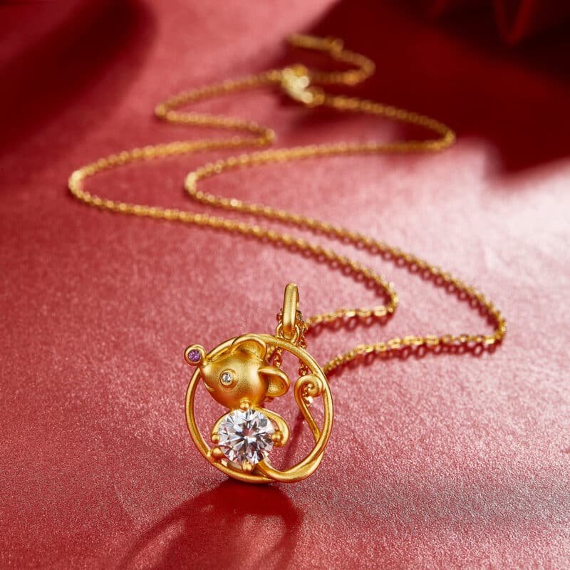 rat of the chinese zodiac moissanite pendant necklace osxa 04
