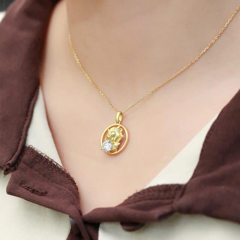 ox of the chinese zodiac moissanite pendant pecklace osxb 06