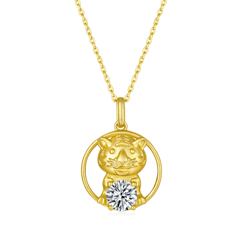 tiger of the chinese zodiac moissanite pendant necklace osxc 01