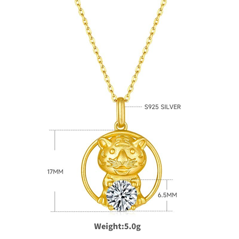 tiger of the chinese zodiac moissanite pendant necklace osxc 02
