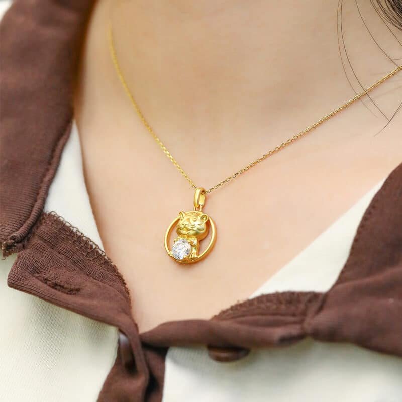 tiger of the chinese zodiac moissanite pendant necklace osxc 06