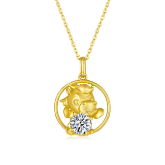 Kar 9 horse of the chinese zodiac moissanite pendant necklace 01