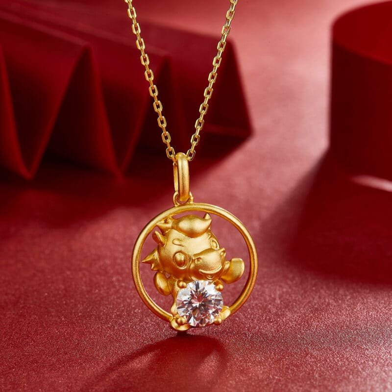 horse of the chinese zodiac moissanite pendant necklace 03