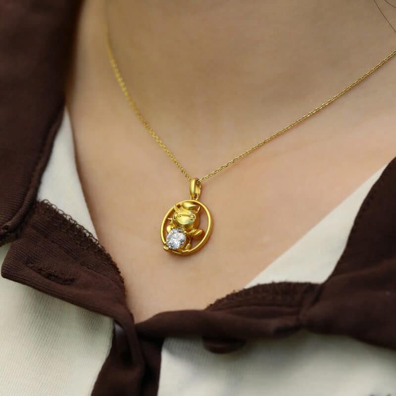 horse of the chinese zodiac moissanite pendant necklace 06