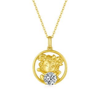 sheep of the chinese zodiac moissanite pendant necklace osxh 01