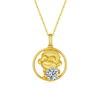 monkey of the chinese zodiac moissanite pendant necklace osxi 01