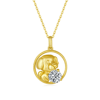 dog of the chinese zodiac moissanite pendant pecklace osxk 01