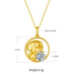 Collier avec pendentif en moissanite Chien du zodiaque chinois 2 Pendentif moissanite chien du zodiaque chinois Pecklace OSXK 02