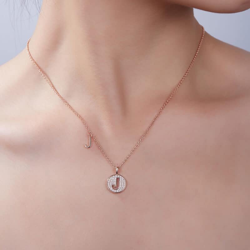 initial alphabet j moissanite pendant necklace ozmj