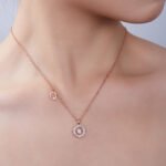 Initiale Alphabet q Halskette mit Moissanit-Anhänger ozmq