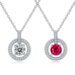 Kalung liontin batu permata moissanite & hasil lab zh144o 03