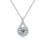 Colar com pingente de moissanita e pedras preciosas cultivadas em laboratório zh146o 01