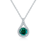 Colar com pingente de moissanita e pedras preciosas cultivadas em laboratório zh146o 02