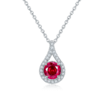 Colar com pingente de moissanita e pedras preciosas cultivadas em laboratório zh146o 01\3