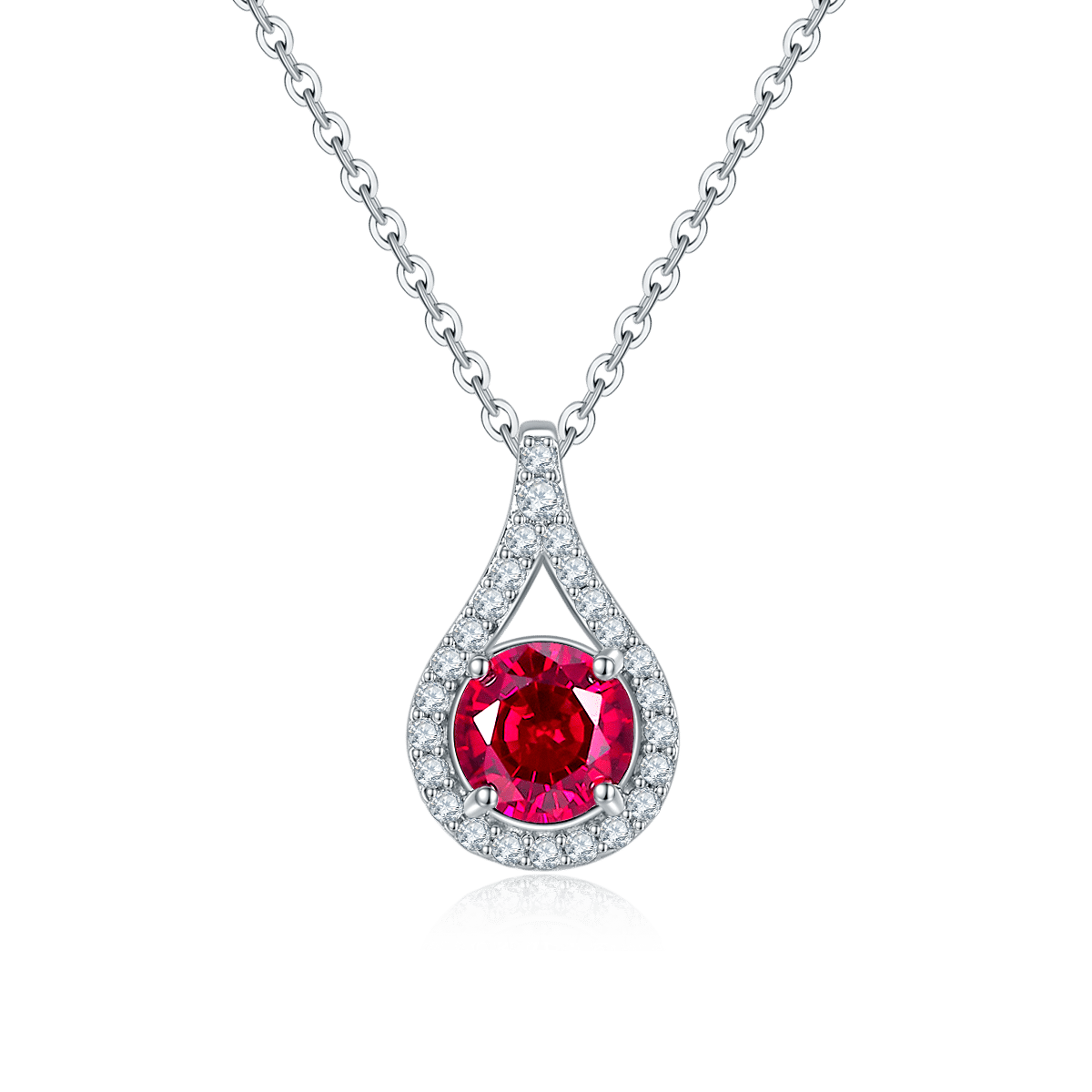 Colar com pingente de moissanita e pedras preciosas cultivadas em laboratório zh146o 01\3