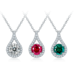 Colar com pingente de moissanita e pedras preciosas cultivadas em laboratório zh146o 04