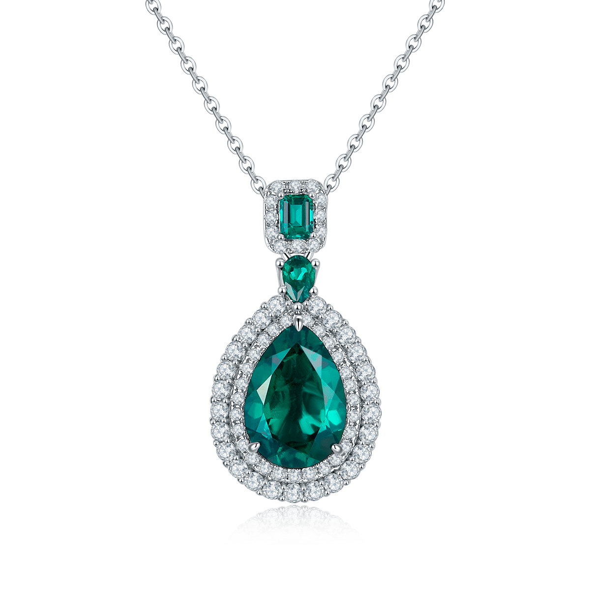 s925 silver pear pendant necklace zh140o 01