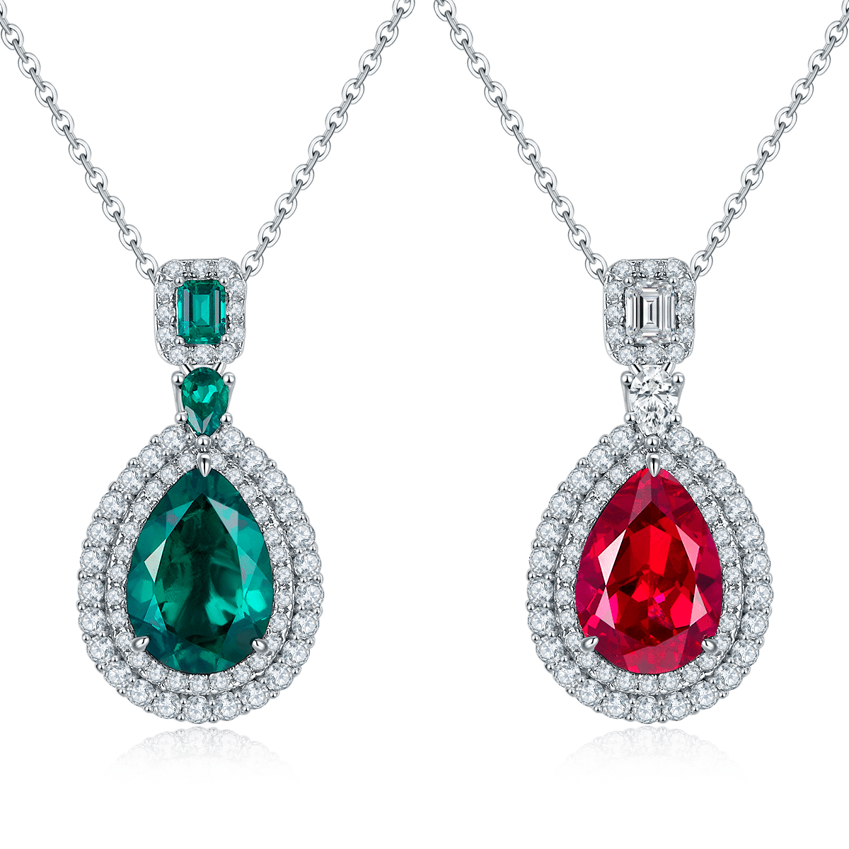 s925 silver pear pendant necklace zh140o 03