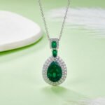 s925 silver pear pendant necklace zh140o 05