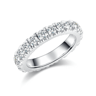Anel de eternidade com moissanita de corte redondo M55A 02