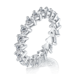 Anel de eternidade com moissanita lapidada em formato de coração m97c 01