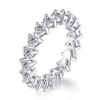 Anillo de eternidad de moissanita talla corazón M97C 01