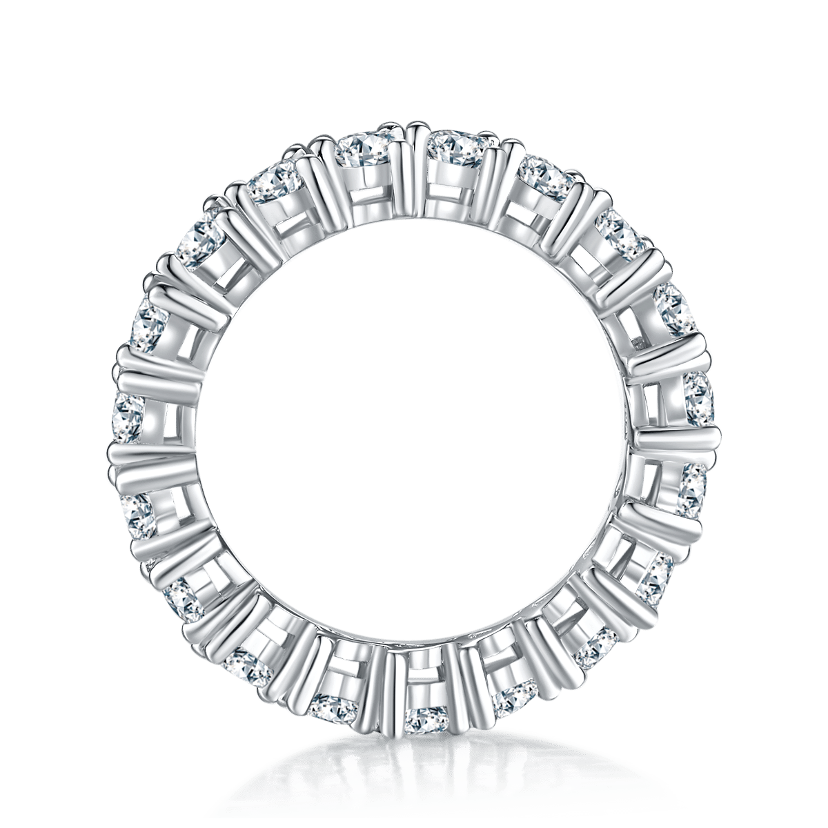 Anel de eternidade com moissanita lapidada em formato de coração m97c 03